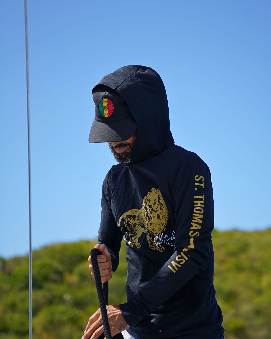 Marley Natural - Lion logo Rash Guard w/ Hood