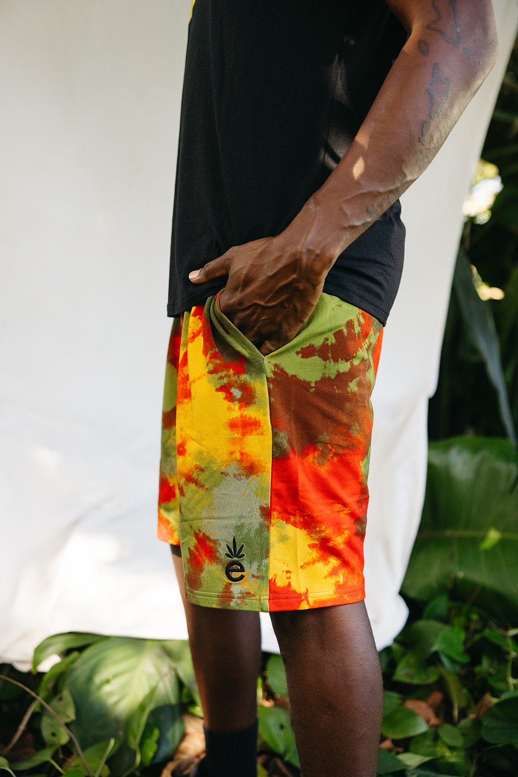 Elevare - Tie Dye Rasta Shorts
