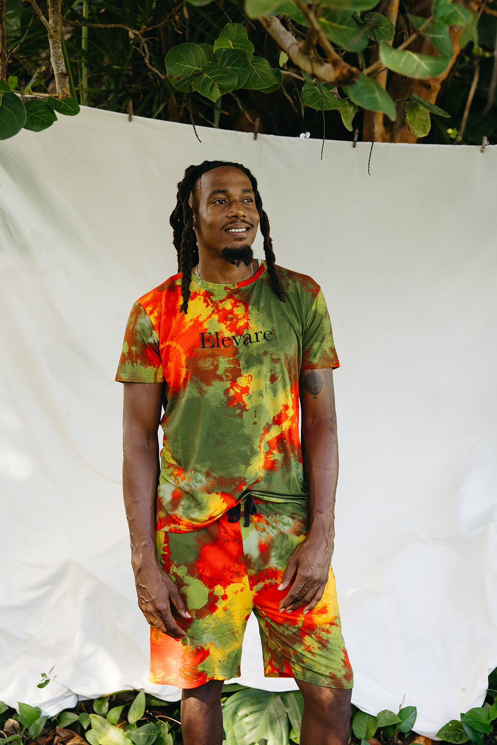 Elevare - Tie Dye Rasta Shorts